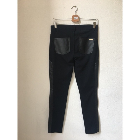 Michael Kors Faux-Leather Panel Moto Skinny Pants - Picture 5 of 7